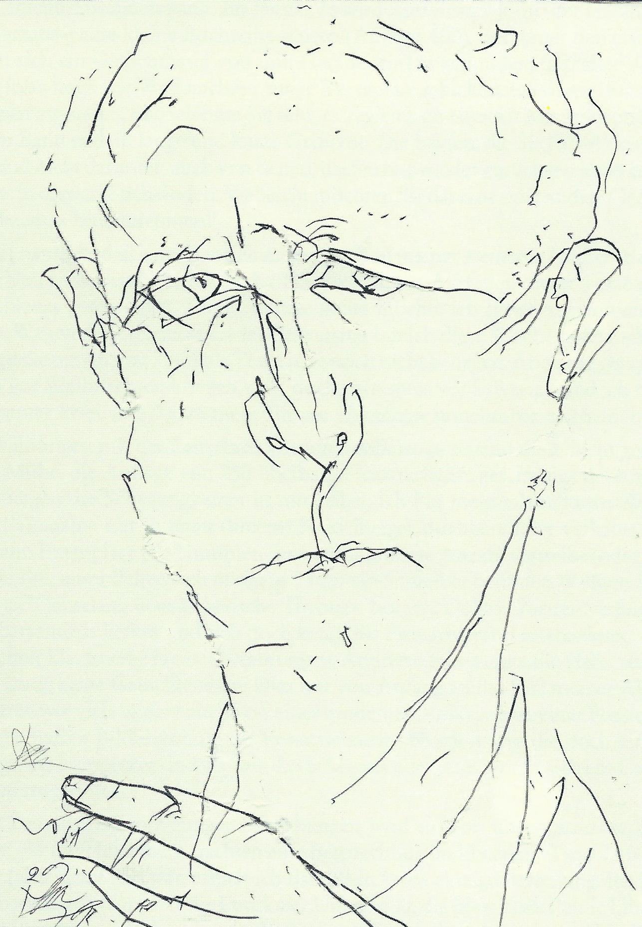 Hans Bender (1979), gezeichnet von Dieter Stein