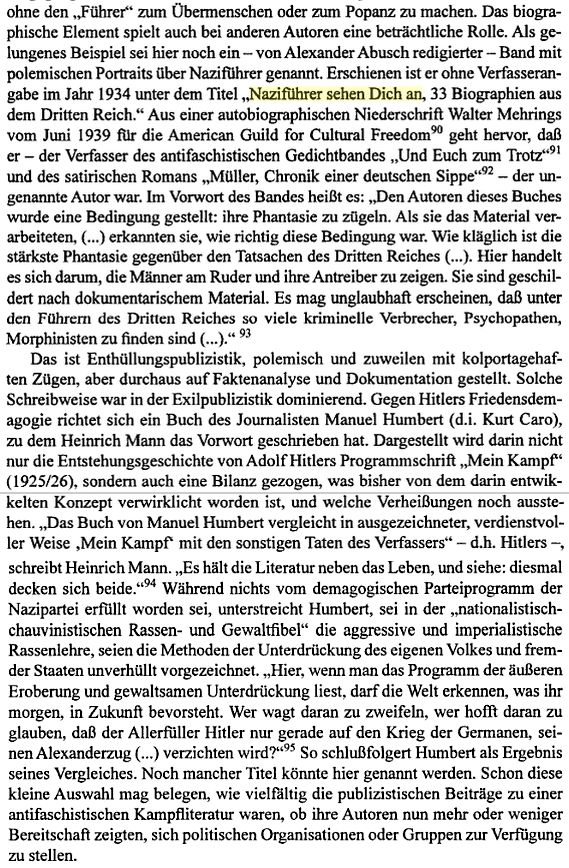 Auszug aus Dieter Schiller: Der Traum von Hitlers Sturz: Studien zur deutschen Exilliteratur 1933-1945