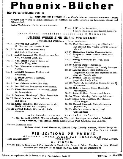 Anzeige im Neuen Tage Buch vom 16. November 1935